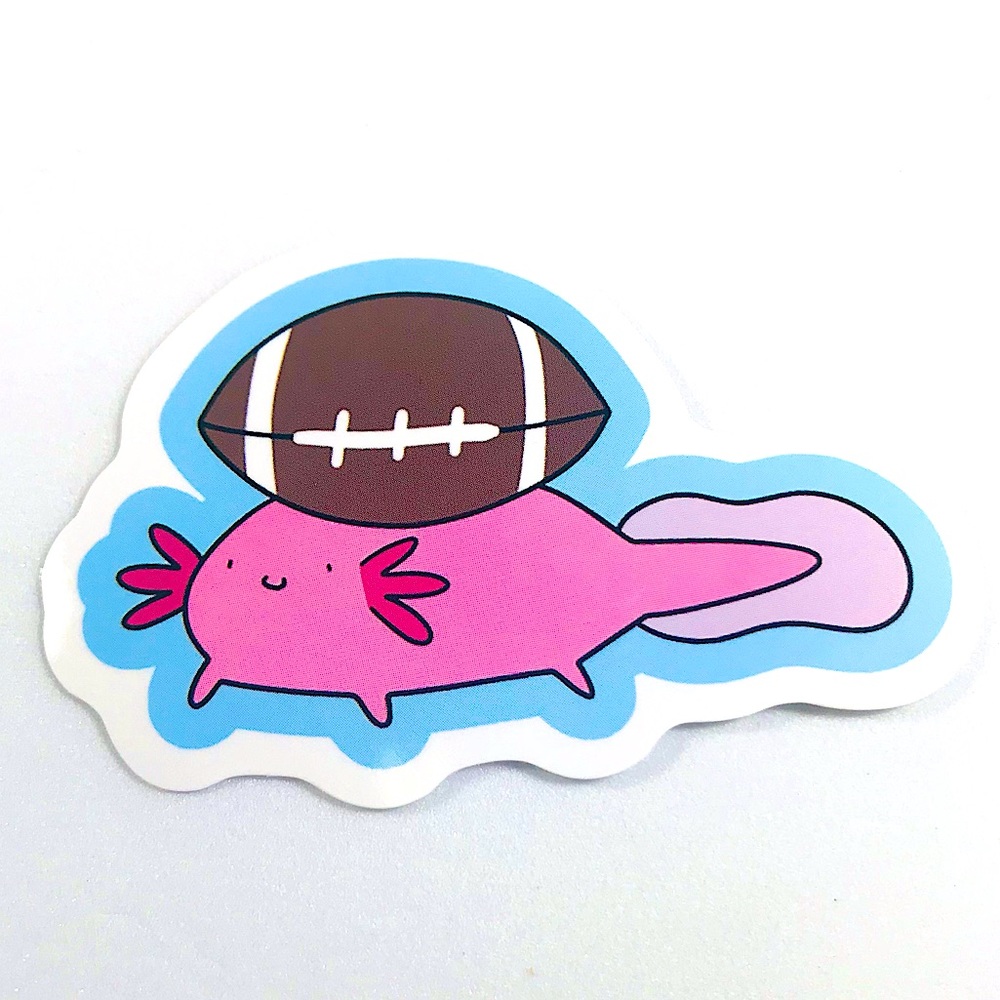 Football Axolotl Crazy Trending WaterProof Single Decor Accent Sticker